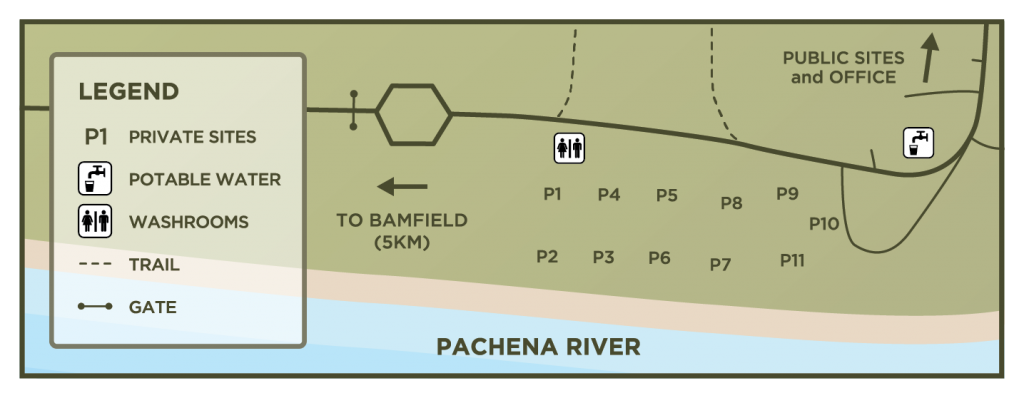 Pachena Bay Campground Private Sites Map